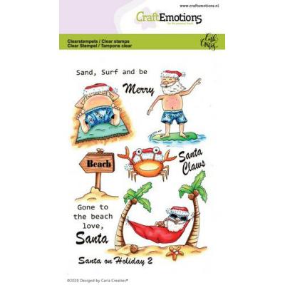 CraftEmotions Clear Stamps - Santa on Holiday 2